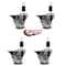 Service Caster 3'' Nylon Swivel 1-3/8'' Expanding Stem Caster Set with Brake, 4PK SCC-EX20S314-NYS-PLB-138-4 - alternate 2